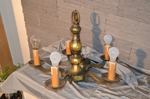 Gros lustre ancien laiton 5 - gros,